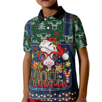 Mooey Christmas Kid Polo Shirt Cow Santa Hat - Wonder Print Shop