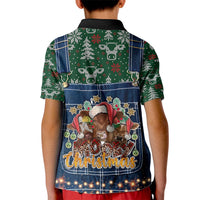 Mooey Christmas Kid Polo Shirt Cow Santa Hat - Wonder Print Shop