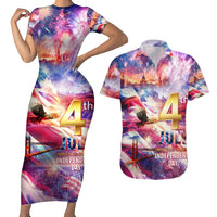 Custom 4th Of July Independence Day American Couples Matching Short Sleeve Bodycon Dress and Hawaiian Shirt - Wonder Print Shop