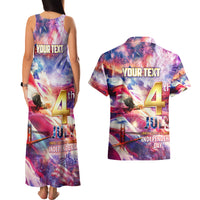 Custom 4th Of July Independence Day American Couples Matching Tank Maxi Dress and Hawaiian Shirt - Wonder Print Shop
