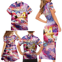 Custom 4th Of July Independence Day American Family Matching Short Sleeve Bodycon Dress and Hawaiian Shirt - Wonder Print Shop