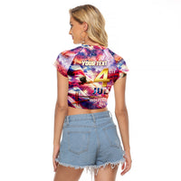 Custom 4th Of July Independence Day American Raglan Cropped T Shirt - Wonder Print Shop