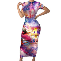 Custom 4th Of July Independence Day American Short Sleeve Bodycon Dress - Wonder Print Shop