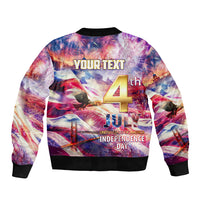 Custom 4th Of July Independence Day American Sleeve Zip Bomber Jacket - Wonder Print Shop