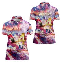 Custom 4th Of July Independence Day American Women Polo Shirt - Wonder Print Shop