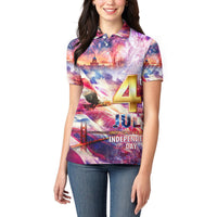 Custom 4th Of July Independence Day American Women Polo Shirt - Wonder Print Shop