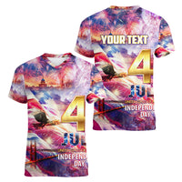 Custom 4th Of July Independence Day American Women V-Neck T-Shirt - Wonder Print Shop