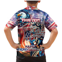 Personalized American Independence Day Family Matching Mermaid Dress and Hawaiian Shirt 4th of July Statue of Liberty - Wonder Print Shop