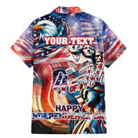 Personalized American Independence Day Family Matching Mermaid Dress and Hawaiian Shirt 4th of July Statue of Liberty - Wonder Print Shop