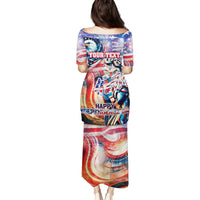 Personalized American Independence Day Family Matching Puletasi and Hawaiian Shirt 4th of July Statue of Liberty - Wonder Print Shop