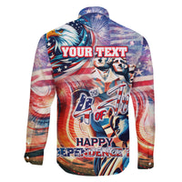 Personalized American Independence Day Family Matching Tank Maxi Dress and Hawaiian Shirt 4th of July Statue of Liberty - Wonder Print Shop