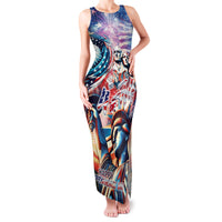 Personalized American Independence Day Family Matching Tank Maxi Dress and Hawaiian Shirt 4th of July Statue of Liberty - Wonder Print Shop