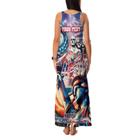 Personalized American Independence Day Family Matching Tank Maxi Dress and Hawaiian Shirt 4th of July Statue of Liberty - Wonder Print Shop