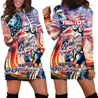 Personalized American Independence Day Hoodie Dress 4th of July Statue of Liberty - Wonder Print Shop