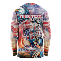 Personalized American Independence Day Long Sleeve Shirt 4th of July Statue of Liberty - Wonder Print Shop