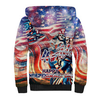 Personalized American Independence Day Sherpa Hoodie 4th of July Statue of Liberty - Wonder Print Shop