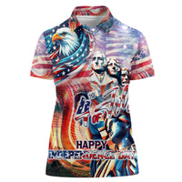 Personalized American Independence Day Women Polo Shirt 4th of July Statue of Liberty - Wonder Print Shop