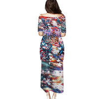 Happy Fourth of July Family Matching Puletasi and Hawaiian Shirt American Eagle Flag US Independence Day - Wonder Print Shop