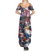 Happy Fourth of July Summer Maxi Dress American Eagle Flag US Independence Day - Wonder Print Shop