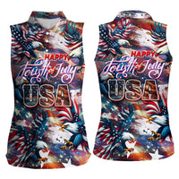 Happy Fourth of July Women Sleeveless Polo Shirt American Eagle Flag US Independence Day - Wonder Print Shop