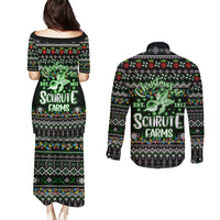 Merry Christmas Schrute Farms Couples Matching Puletasi Dress and Long Sleeve Button Shirt - Wonder Print Shop