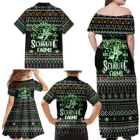 Merry Christmas Schrute Farms Family Matching Off Shoulder Maxi Dress and Hawaiian Shirt - Wonder Print Shop