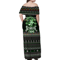 Merry Christmas Schrute Farms Family Matching Off Shoulder Maxi Dress and Hawaiian Shirt - Wonder Print Shop