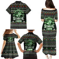 Merry Christmas Schrute Farms Family Matching Puletasi Dress and Hawaiian Shirt - Wonder Print Shop