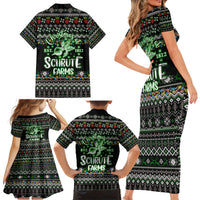 Merry Christmas Schrute Farms Family Matching Short Sleeve Bodycon Dress and Hawaiian Shirt - Wonder Print Shop