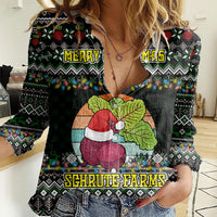 Merry Christmas Schrute Farms Women Casual Shirt - Wonder Print Shop