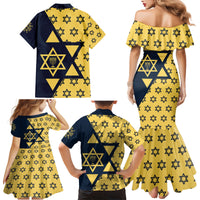 Happy Hanukkah Family Matching Mermaid Dress and Hawaiian Shirt Jewish Star of David - Wonder Print Shop