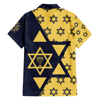 Happy Hanukkah Family Matching Short Sleeve Bodycon Dress and Hawaiian Shirt Jewish Star of David - Wonder Print Shop
