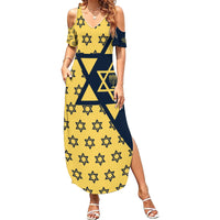 Happy Hanukkah Family Matching Summer Maxi Dress and Hawaiian Shirt Jewish Star of David - Wonder Print Shop