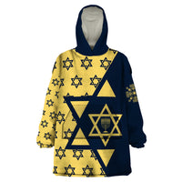 Happy Hanukkah Wearable Blanket Hoodie Jewish Star of David - Wonder Print Shop