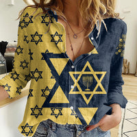 Happy Hanukkah Women Casual Shirt Jewish Star of David - Wonder Print Shop