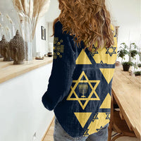 Happy Hanukkah Women Casual Shirt Jewish Star of David - Wonder Print Shop