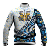 Happy Hanukkah Baseball Jacket Menorah and Dreidel - Wonder Print Shop