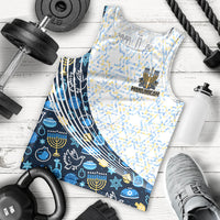 Happy Hanukkah Men Tank Top Menorah and Dreidel - Wonder Print Shop