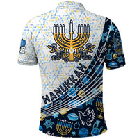 Happy Hanukkah Polo Shirt Menorah and Dreidel - Wonder Print Shop