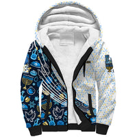 Happy Hanukkah Sherpa Hoodie Menorah and Dreidel - Wonder Print Shop
