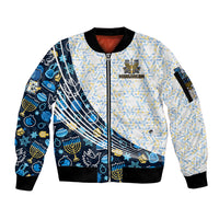 Happy Hanukkah Sleeve Zip Bomber Jacket Menorah and Dreidel - Wonder Print Shop