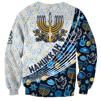 Happy Hanukkah Sweatshirt Menorah and Dreidel - Wonder Print Shop