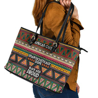Colorful African Pattern Leather Tote Bag - Wonder Print Shop