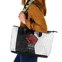 Personalized Civil Rights Movement Justice Fist Leather Tote Bag - Wonder Print Shop
