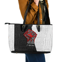 Personalized Civil Rights Movement Justice Fist Leather Tote Bag - Wonder Print Shop