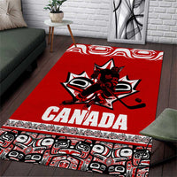 Haida Hockey Canada Area Rug Maple Leaf