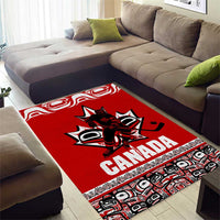Haida Hockey Canada Area Rug Maple Leaf