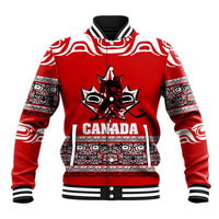 Haida Hockey Canada Baseball Jacket Maple Leaf