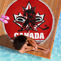 Haida Hockey Canada Beach Blanket Maple Leaf