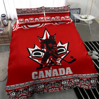 Haida Hockey Canada Bedding Set Maple Leaf